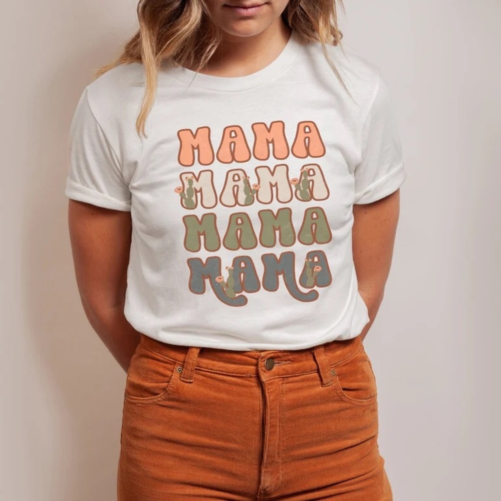 Handmade Retro Mama Tee - Picture 1 of 2